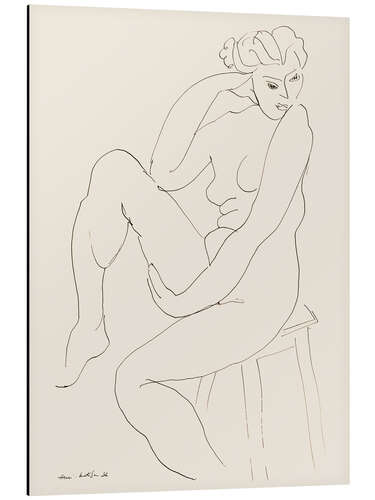 Cuadro de aluminio Nude sitting on a stool, 1936