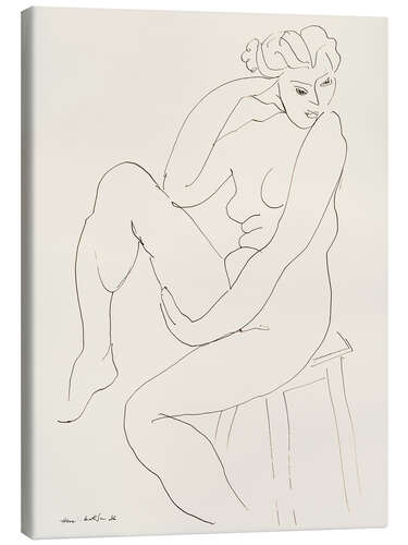 Leinwandbild Nude sitting on a stool, 1936