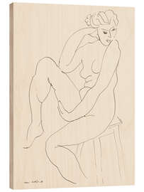Wood print Nude sitting on a stool, 1936 - Henri Matisse
