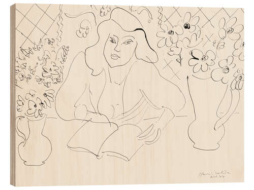 Wood print Model with Book, 1944