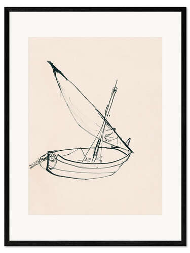 Framed art print Grounded Fishing Boat, 1904