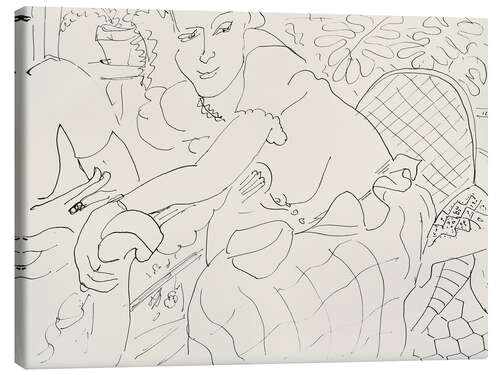 Leinwandbild Junge Frau in einem Lehnstuhl, 1938