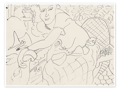Poster Young Woman in an Armchair, 1938