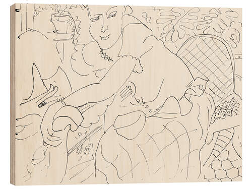 Wood print Young Woman in an Armchair, 1938