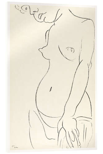 Tableau en verre acrylique Three-Quarter Nude, Head Partly Showing, 1913