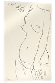 Tableau en verre acrylique Three-Quarter Nude, Head Partly Showing, 1913 - Henri Matisse