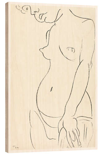 Wood print Three-Quarter Nude, Head Partly Showing, 1913