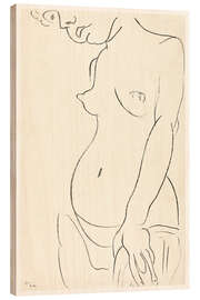 Wood print Three-Quarter Nude, Head Partly Showing, 1913 - Henri Matisse