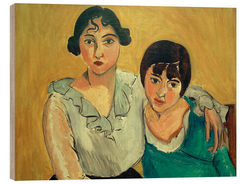 Tableau en bois Les deux soeurs, 1917