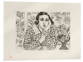 Cuadro de metacrilato Young Girl Leaning by Flowered Screen, 1923 - Henri Matisse