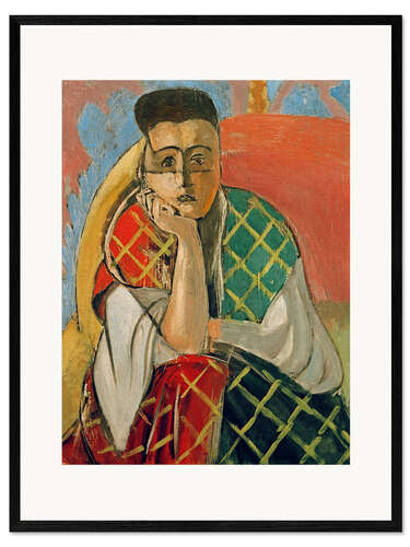 Plakat artystyczny premium w ramie Mademoiselle HD Woman with Veil, 1927