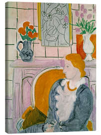 Quadro em tela Blue Dress in an Ochre Armchair, 1937 - Henri Matisse