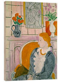 Holzbild Blaues Kleid in einem ockerfarbenen Sessel, 1937 - Henri Matisse