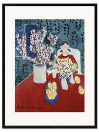 Kehystetty taidepainatus Plum Branches Against a Green Background, 1948