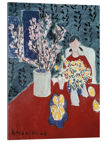 Gallery print Plum Branches Against a Green Background, 1948