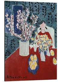 Magnettafel Pflaumenzweige vor grünem Hintergrund, 1948