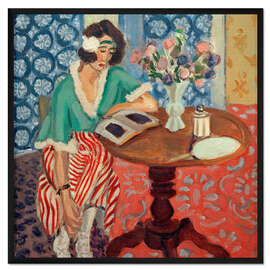 Gerahmter Kunstdruck Lesende am Tischchen, 1921