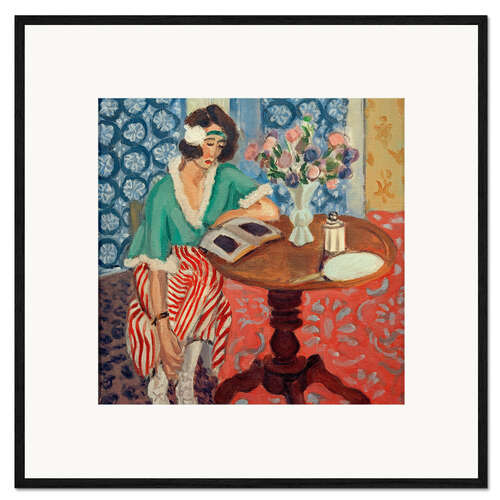 Gerahmter Kunstdruck Lesende am Tischchen, 1921