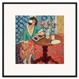 Gerahmter Kunstdruck Lesende am Tischchen, 1921