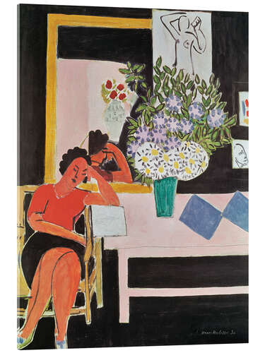 Obraz na szkle akrylowym Reader in front of a black background, 1939