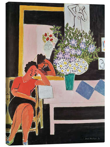 Lienzo Reader in front of a black background, 1939