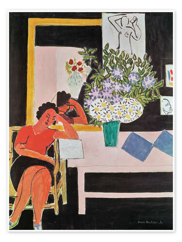 Poster Liseuse sur fond noir, 1939