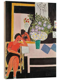 Print på træ Reader in front of a black background, 1939