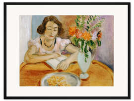 Gerahmter Kunstdruck Lesende Frau, 1922