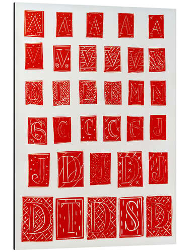 Alumiinitaulu Initials in Red, Pasiphaé (play, 1928-1936)
