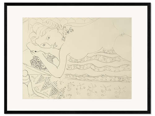 Stampa artistica con cornice Reclining Nude, 1935