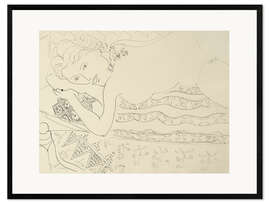 Stampa artistica con cornice Reclining Nude, 1935