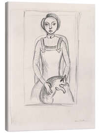 Tableau sur toile Fille avec un chat, 1910 - Henri Matisse