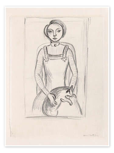 Plakat Girl with Cat, 1910
