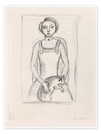 Wall print Girl with Cat, 1910 - Henri Matisse