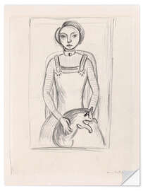 Wandsticker Mädchen mit Katze, 1910