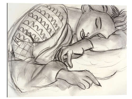 Quadro em plexi-alumínio Sleeping Girl in Romanian Blouse, 1939