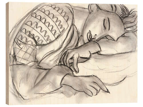 Cuadro de madera Sleeping Girl in Romanian Blouse, 1939