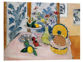 PVC-tavla Still life with flowers, pineapple and lemon, 1925