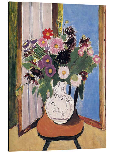 Print på aluminium Vase with flowers, 1919