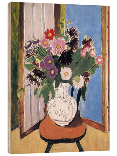 Trätavla Vase with flowers, 1919
