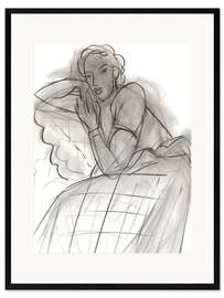 Ingelijste kunstdruk Sleeping girl in Romanian blouse, 1939