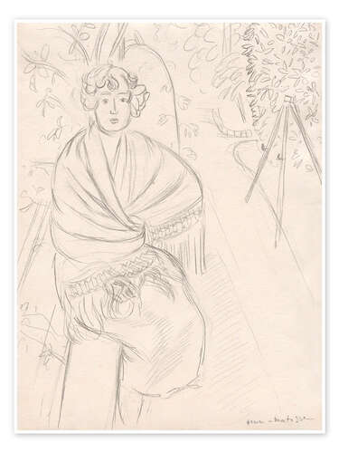 Poster Woman with a Shawl, in a Garden, 1918