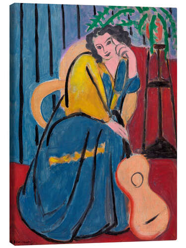 Canvas print Girl in Yellow and Blue with Guitar, 1939