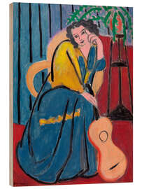 Stampa su legno Girl in Yellow and Blue with Guitar, 1939