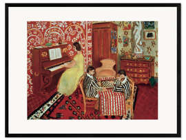 Gerahmter Kunstdruck Klavierspielerin und Damespieler, 1924