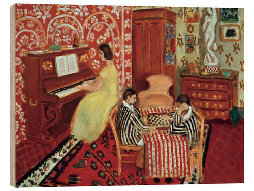 Quadro de madeira Piano Player and Checkers Player, 1924