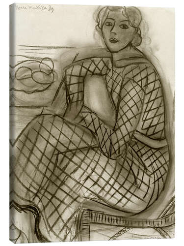 Leinwandbild Sitzende Frau im Netzkleid, 1939