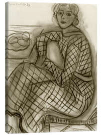 Leinwandbild Sitzende Frau im Netzkleid, 1939