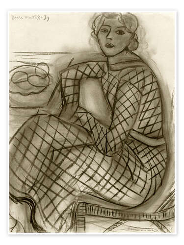 Plakat Seated Woman in a Net Dress, 1939