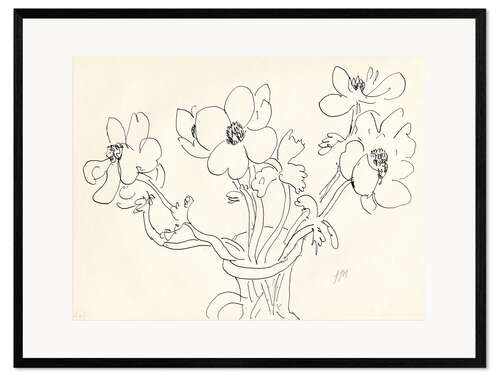 Framed art print Anémones in a Vase, 1944